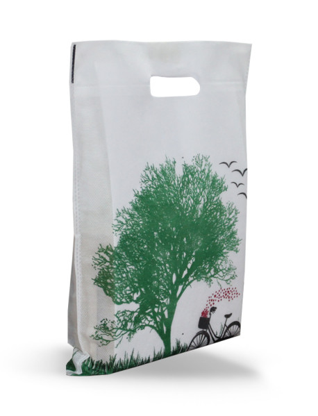 30X35 Bisiklet Desen Elgeçme Bez Çanta